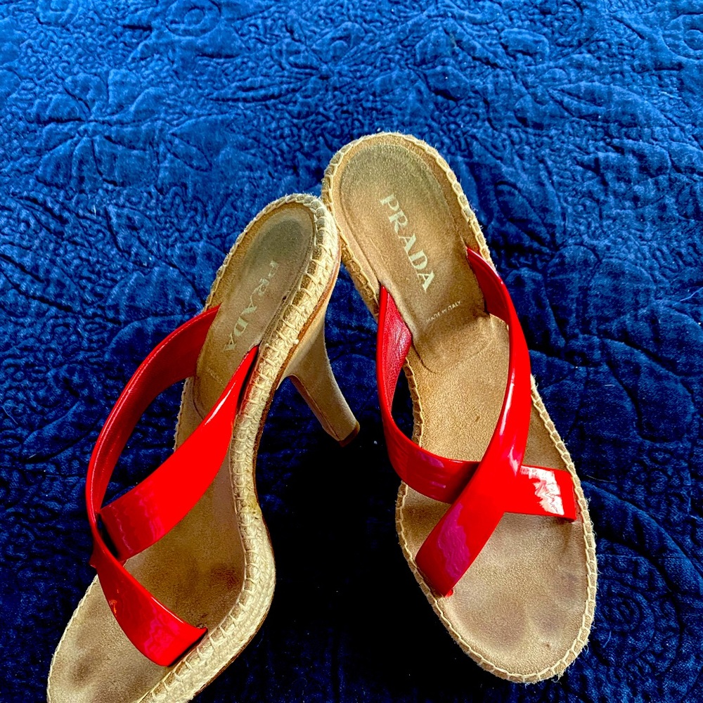 Red Prada heels size 39 women’s 9